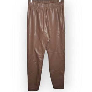 Old Navy Women's High-Waisted Faux-Leather Leggings in Sedimentary size Medium